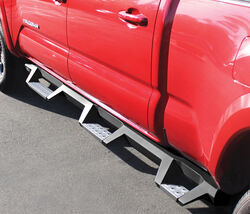 Westin HDX Nerf Bars with Drop Steps 4" - Black Powder Coated Stainless Steel - Wheel-2-Wheel  