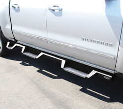 Westin HDX Nerf Bars with Drop Steps 4" - Black Powder Coated Stainless Steel - Wheel-2-Wheel  