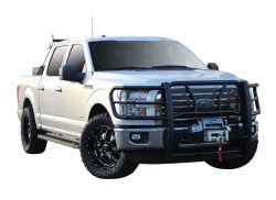 Westin HDX Winch Mount Grille Guard with Punch Plate - Black Powder Coated Steel - 57-93835