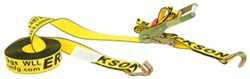 Erickson Ratchet Tie-Down Strap w/ Web Clamp and Double J-Hooks - 2" x 30' - 3,300 lbs - 58510