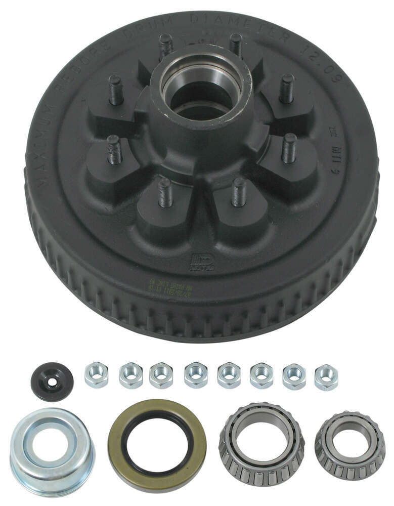 Dexter Trailer Hub and Drum Assembly for 5,200-lb to 7,000-lb E-Z Lube Axles - 12" - 8 on 6-1/2 - 8-219-4UC3-EZ