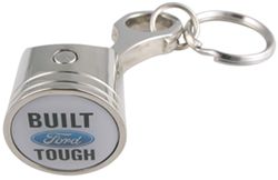 "Built Ford Tough" Piston Key Chain with Chrome Plating - 800147