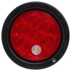 LumenX LED Trailer Tail Light w/ Grommet and Plug - 4 Function - 7 Diodes - Round - Red/Clear Lens - 882K-7