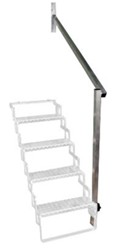 Folding Hand Rail for Brophy RV Scissor Stairs - 4 Steps - Aluminum - AHR4