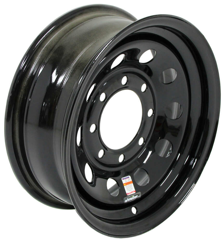 Dexstar Steel Mini Mod Trailer Wheel - 16" x 6" Rim - 8 on 6-1/2 - Black - AM20761B