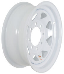 Dexstar Steel Spoke Trailer Wheel - 16" x 6" Rim - 8 on 6-1/2 - White Powder Coat - AM20768