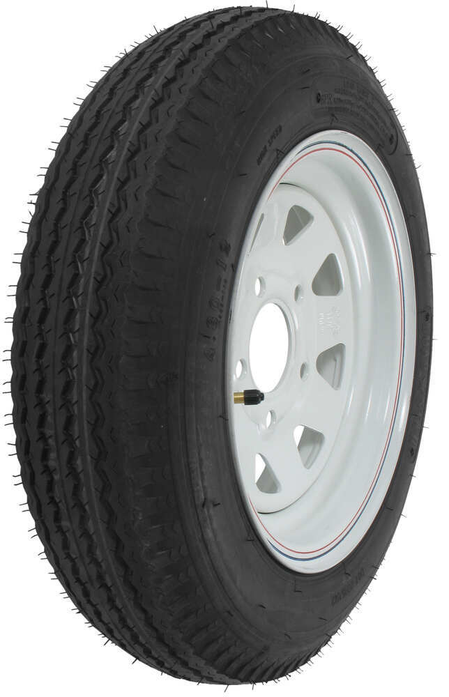 Kenda 4.80-12 Bias Trailer Tire with 12" White Wheel - 5 on 4-1/2 - Load Range C - AM30660