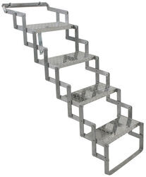 Brophy Camper Scissor Steps - 4 Steps - Aluminum - Diamond Tread - 17" Wide - 250 lbs - AS04