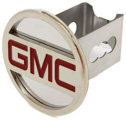 GMC Trailer Hitch Cover - 2" Hitches - Stainless Steel - Chrome and Red