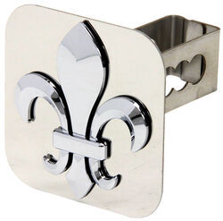 Fleur-de-Lis Trailer Hitch Cover - 1-1/4" Hitches - Stainless Steel - Chrome