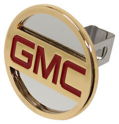 GMC Trailer Hitch Cover - 1-1/4" Hitches - Stainless Steel - Gold and Red