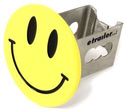 Smiley Face Hitch Cover - 1-1/4" Class II Hitches - Stainless Steel - Yellow - AUT2-SMI-C