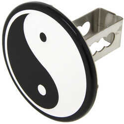 Yin-Yang Hitch Cover - 1-1/4" Hitches - Stainless Steel - Black and White