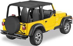 Bestop Full-length Header Bikini with Windshield Channel, Safari Version for Jeep - Black Diamond   