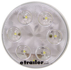 LED Backup Light for Truck or Trailer - Submersible - 6 Diodes - Round - Clear Lens - Qty 1
