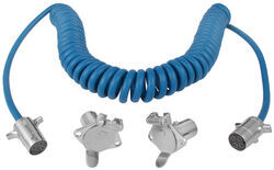 Blue Ox 4-Wire, Coiled Electrical Cord with 4-Way, Round Plugs