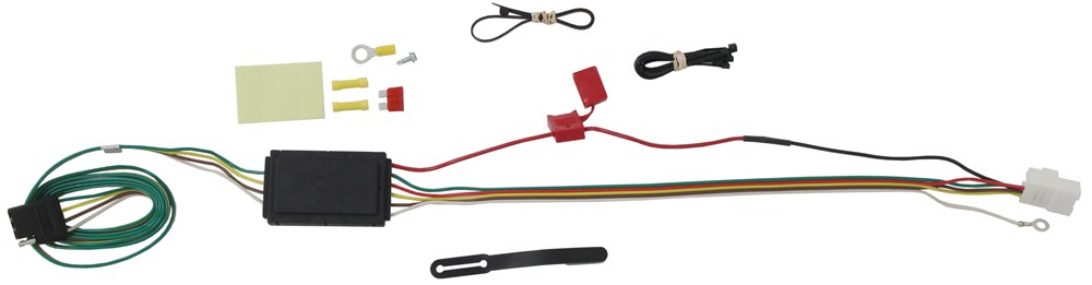 Curt T-Connector Vehicle Wiring Harness with 4-Pole Flat Trailer Connector - C56040