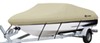 Classic Accessories tan DryGuard waterproof boat cover covering trailered boat.
