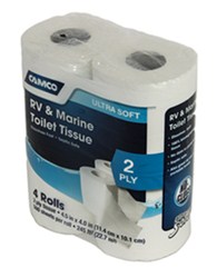 Camco RV and Marine Septic Safe Toilet Tissue - 2 Ply - 500 Sheets - 4 Rolls