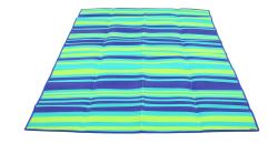 Camco Handy Mat with Blue, Turquoise, and Green Stripes - CAM42806