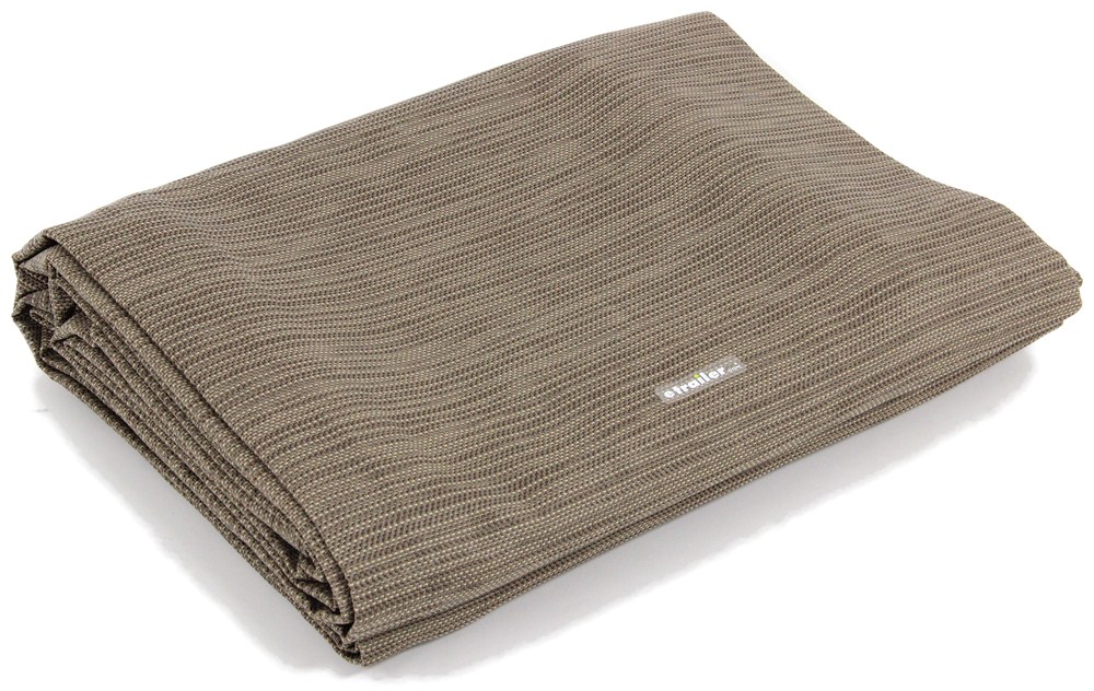 Camco Premium RV Outdoor Rug w/ Storage Bag and Stakes - 15' Long x 7' Wide - Brown - CAM42811