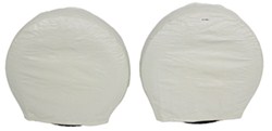 Camco Vinyl RV Tire Covers - 24"-26" - Qty 2 - Colonial White - CAM45333