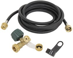 Camco 90-Degree Brass Propane Tee w/ 3 Ports and 12' Long Extension Hose - CAM59143