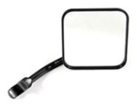 CIPA Replacement Side Mirror for Jeep CJ/Wrangler - Black-Finished Steel - Passenger Side           