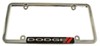 Dodge License Plate Frame - Chrome Plated Metal - Black and Red Logo