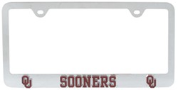 Oklahoma Sooners NCAA 3-D License Plate Frame - Chrome-Plated Steel