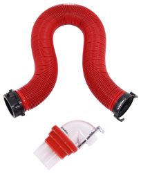 EZ Coupler RV Sewer Hose w/ Swivel Lug Fitting and 4-in-1 Clear Elbow Adapter - 10' Long - D04-0114