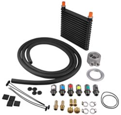 Derale Plate-Fin Engine Oil Cooler Kit w/ Adjustable Sandwich Adapter (Multiple Threads) - Class V - D15405