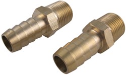 Derale 3/8" NPT Male x 1/2" Barb Straight Hose Fitting - 2 Piece