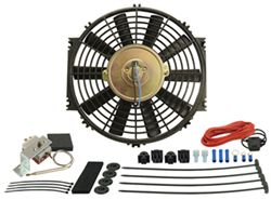 Derale 10" Dyno-Cool Straight-Blade Electric Fan with Thermostat Control - 500 CFM - D16310