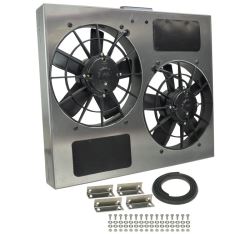 Derale 23-3/4" Dual, High-Output Electric Radiator Fan w/ Aluminum Shroud - PWM - 3,750 CFM - D66835