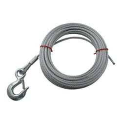 Hand Winch Cable with Safety Hook 7/32" Diameter x 25' Long - 2,500 lbs.