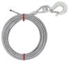 Hand Winch Cable with Safety Hook 1/4" Diameter x 25' Long - 1,400 lbs.