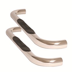 DeeZee Nerf Bars - 3" Round - Polished Stainless - Cab Length