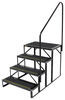 Econo Porch Trailer Step with Handrail and Landing - Triple - 7" Drop/Rise, 27-1/2" Tall