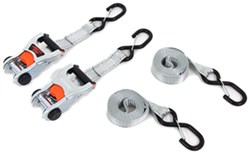 Erickson Ratchet Tie-Down Straps w/ Web Clamps and S-Hooks - 1-1/4" x 12' - 667 lbs - Qty 2