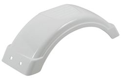 Single Axle Trailer Fender w Top Step - Style C - White Plastic - 8" to 12" Wheels - Qty 1