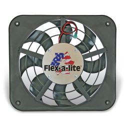 Flex-a-lite 12-1/8" Lo-Profile S-Blade Electric Fan w/ Thermostat Controller - 1,250 CFM