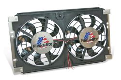 Flex-a-lite Direct Fit Dual Lo-Profile S-Blade Electric Fan with Shroud - Variable Speed Controller - FLX573