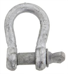 Bow Shackle with Screw Pin - Galvanized Steel - 1/4" Diameter - 666 lbs - GS03