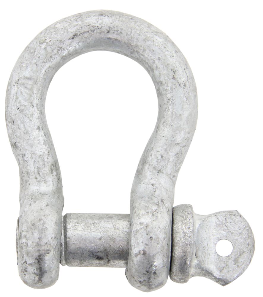 Bow Shackle with Screw Pin - Galvanized Steel - 1/2" Diameter - 3,000 lbs - GS07