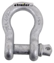 Bow Shackle with Screw Pin - Galvanized Steel - 7/8" Diameter - 6,500 lbs - GS10