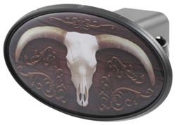 Steer Skull 2" Trailer Hitch Receiver Cover - ABS Plastic