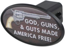 God, Guns, & Guts 2" Trailer Hitch Receiver Cover - ABS Plastic