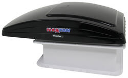 MaxxFan Deluxe Roof Vent w/ 12V Fan, Thermostat, and Remote - Powered Lift - 10 Speed - Smoke - MA00-07500K