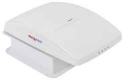 MaxxFan Deluxe Roof Vent w/ 12V Fan and Thermostat - Manual Lift - 10 Speed - White - MA00-05100K